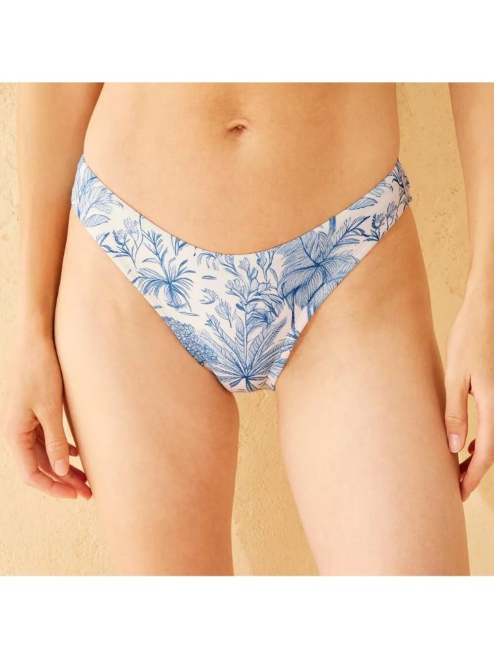 NEW Shade & Shore Toile Print High Leg Medium Coverage Bikini Bottom - XS